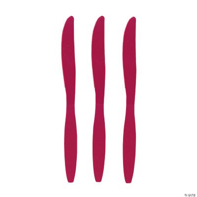 Burgundy Plastic Knives