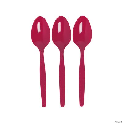 Burgundy Plastic Spoons
