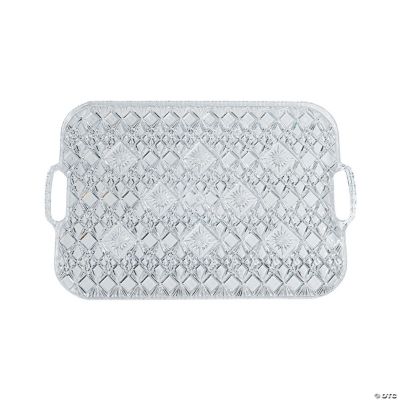 Diamond Cut Rectangular Tray with Handles