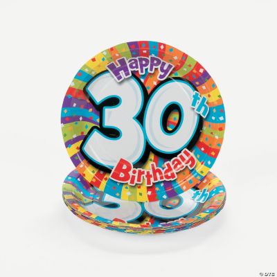 Milestone Birthday Dessert Plates - 30th