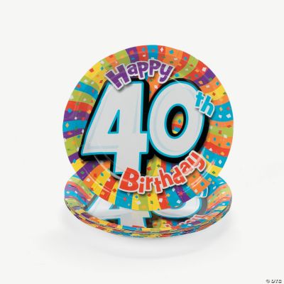 Milestone Birthday Dessert Plates - 40th
