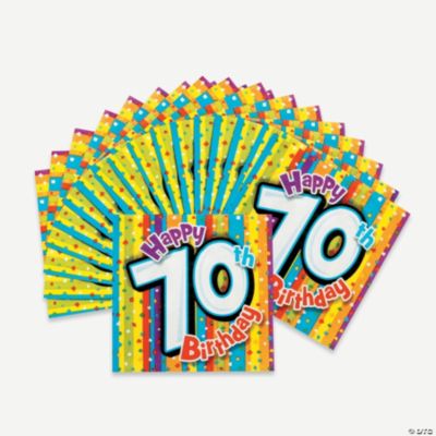 Milestone Birthday Beverage Napkins - 70th