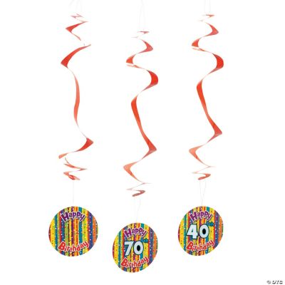 12 Milestone Birthday Dangling Swirls