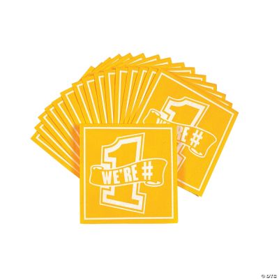 Pennant Beverage Napkins - Yellow