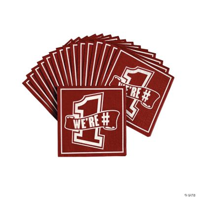 Pennant Beverage Napkins - Burgundy