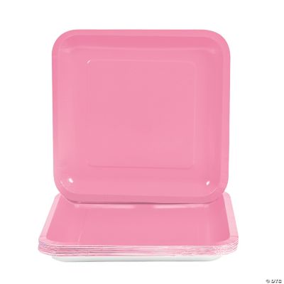 Square Dinner Plates - Candy Pink
