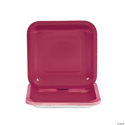 Burgundy Square Dessert Plates