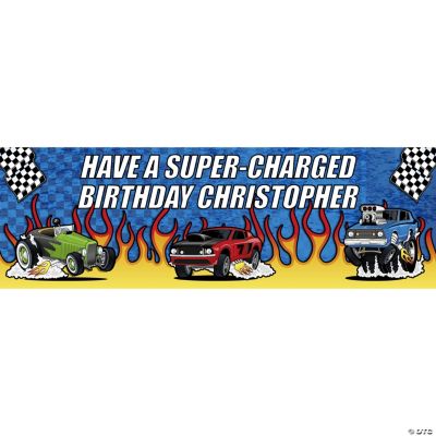 Personalized Race Car Banner - Large