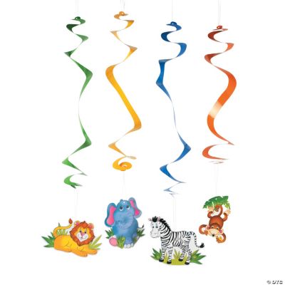 12 Zoo Animal Dangling Swirls
