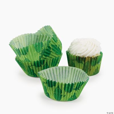 Leaf Print Baking Cups