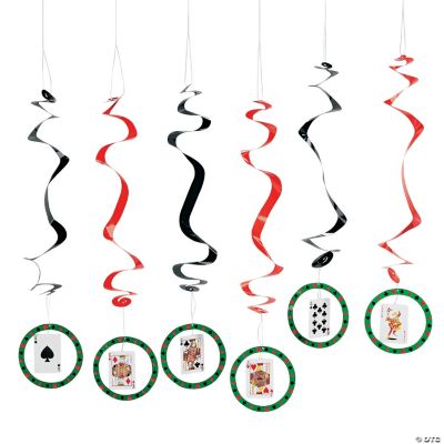 6 Card Party Dangling Swirls