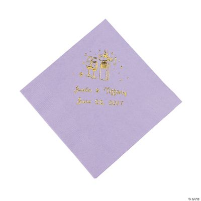Champagne Beverage Napkins - Lilac