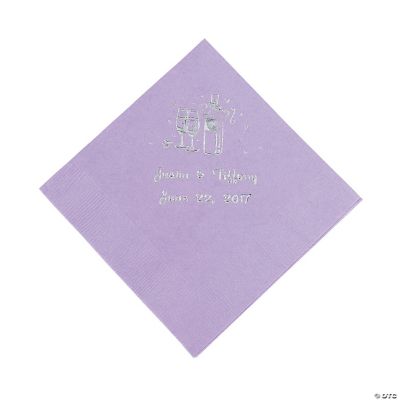 Champagne Beverage Napkins - Lilac