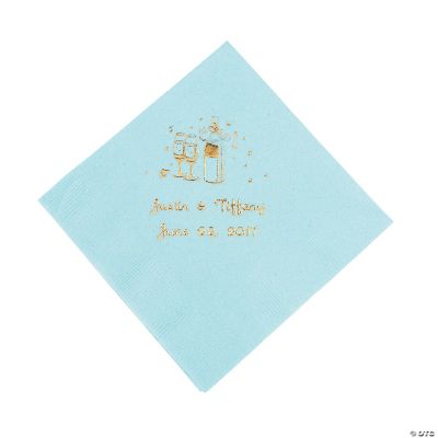 Champagne Beverage Napkins - Light Blue