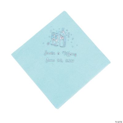 Champagne Beverage Napkins - Light Blue