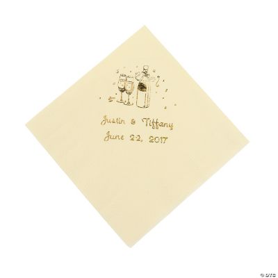 Champagne Beverage Napkins - Ivory