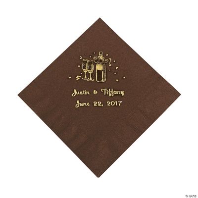 Champagne Beverage Napkins - Chocolate