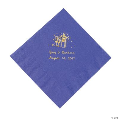 50 Personalized Champagne Purple Luncheon Napkins