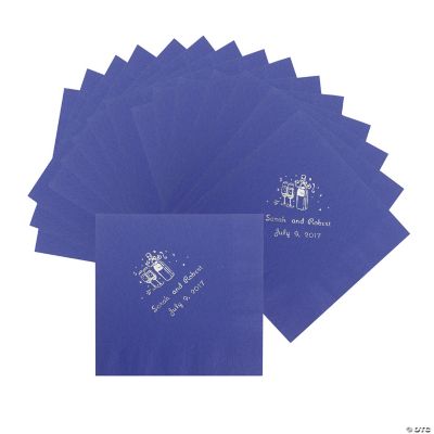 50 Personalized Champagne Purple Luncheon Napkins