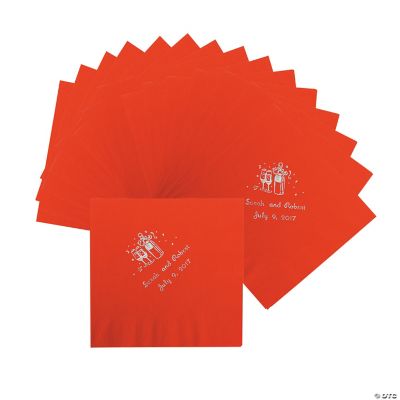 50 Personalized Champagne Red Luncheon Napkins