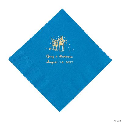 50 Personalized Champagne Blue Luncheon Napkins