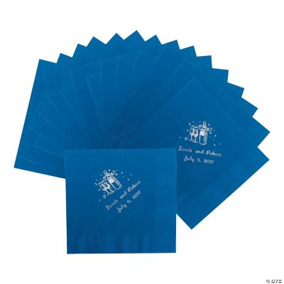 50 Personalized Champagne Blue Luncheon Napkins