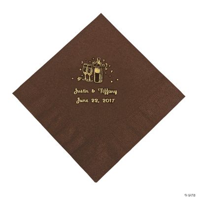 Champagne Luncheon Napkins - Chocolate