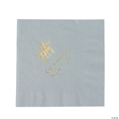 50 Personalized Champagne Silver Luncheon Napkins