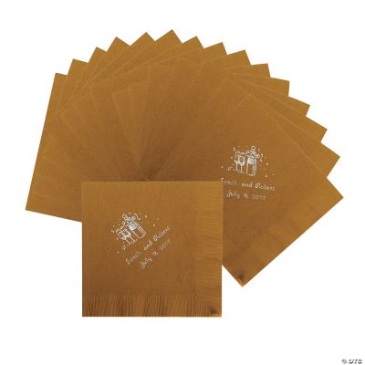 50 Personalized Champagne Gold Luncheon Napkins
