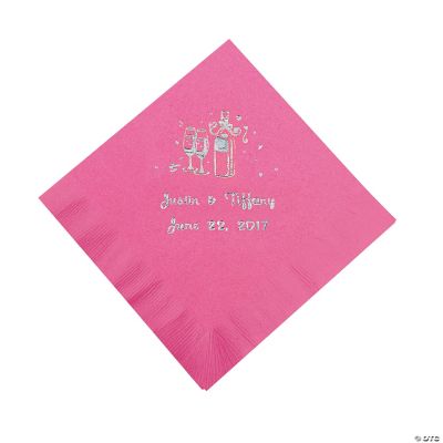 Champagne Beverage Napkins - Candy Pink