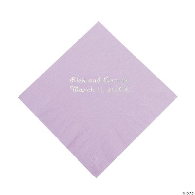 Personalized Lilac Beverage Napkins