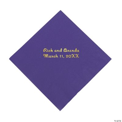 Personalized Purple Beverage Napkins