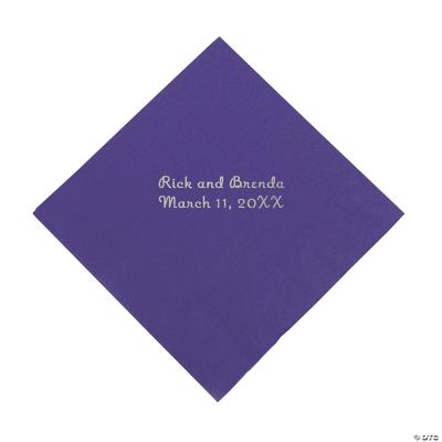 Personalized Purple Beverage Napkins