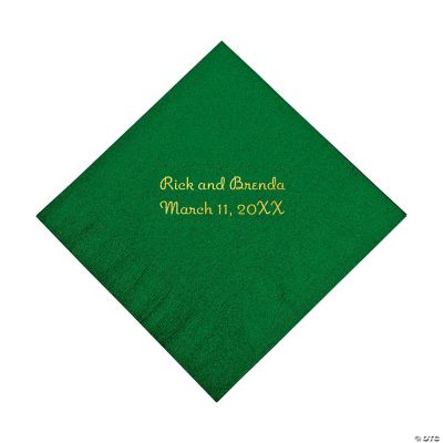 Personalized Green Beverage Napkins