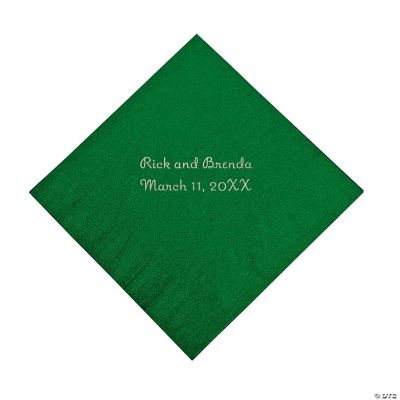 Personalized Green Beverage Napkins