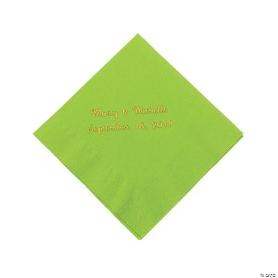 Personalized Beverage Napkins - Lime Green