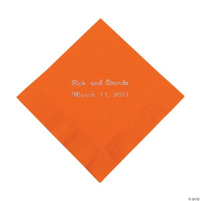 Personalized Orange Beverage Napkins