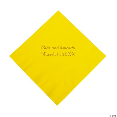 Personalized Yellow Beverage Napkins