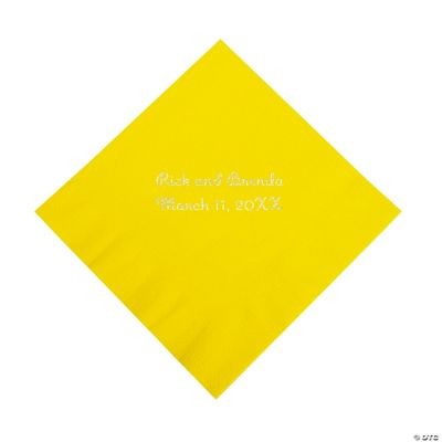 Personalized Yellow Beverage Napkins