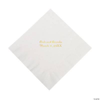 Personalized White Luncheon Napkins