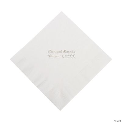 Personalized White Luncheon Napkins