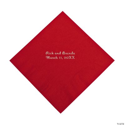 Personalized Red Luncheon Napkins