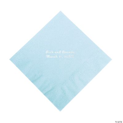Personalized Light Blue Luncheon Napkins