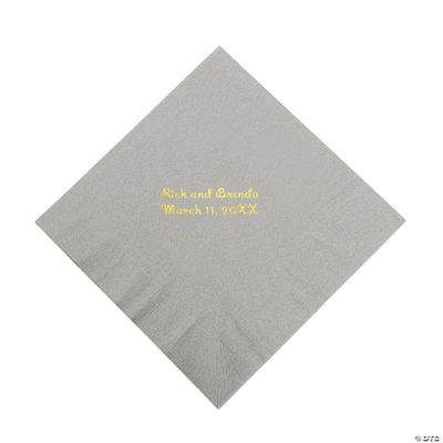 Personalized Silver Luncheon Napkins