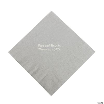 Personalized Silver Luncheon Napkins
