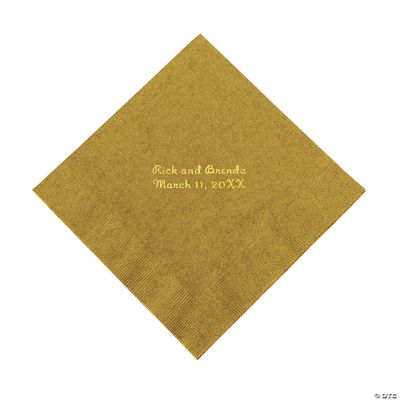 Personalized Gold Luncheon Napkins
