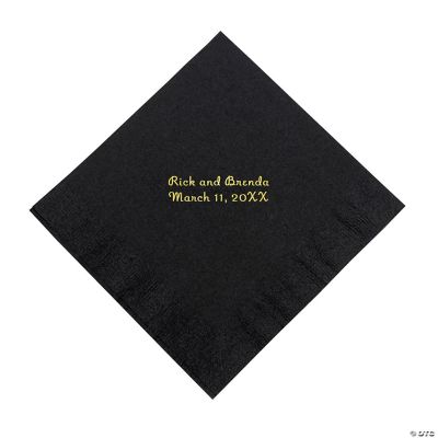 Personalized Black Luncheon Napkins