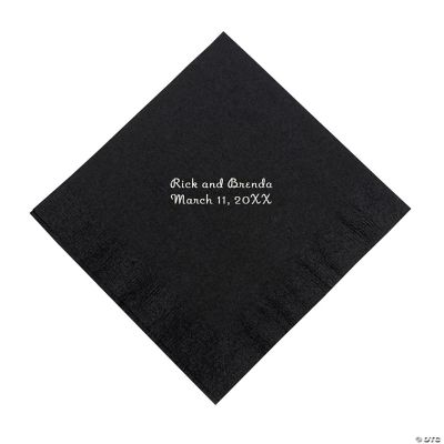 Personalized Black Luncheon Napkins