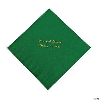 Personalized Green Luncheon Napkins