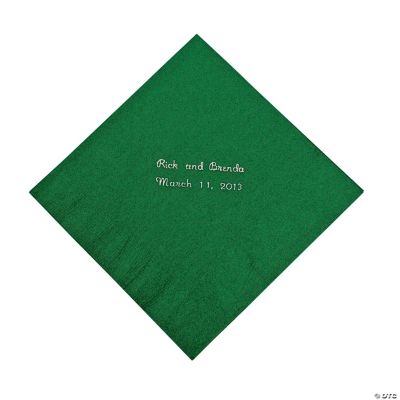 Personalized Green Luncheon Napkins
